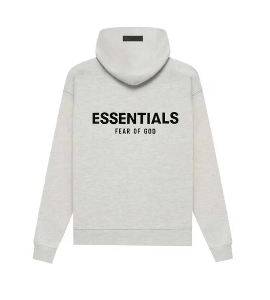 Essentials Light Oatmeal Velvet Hoodie